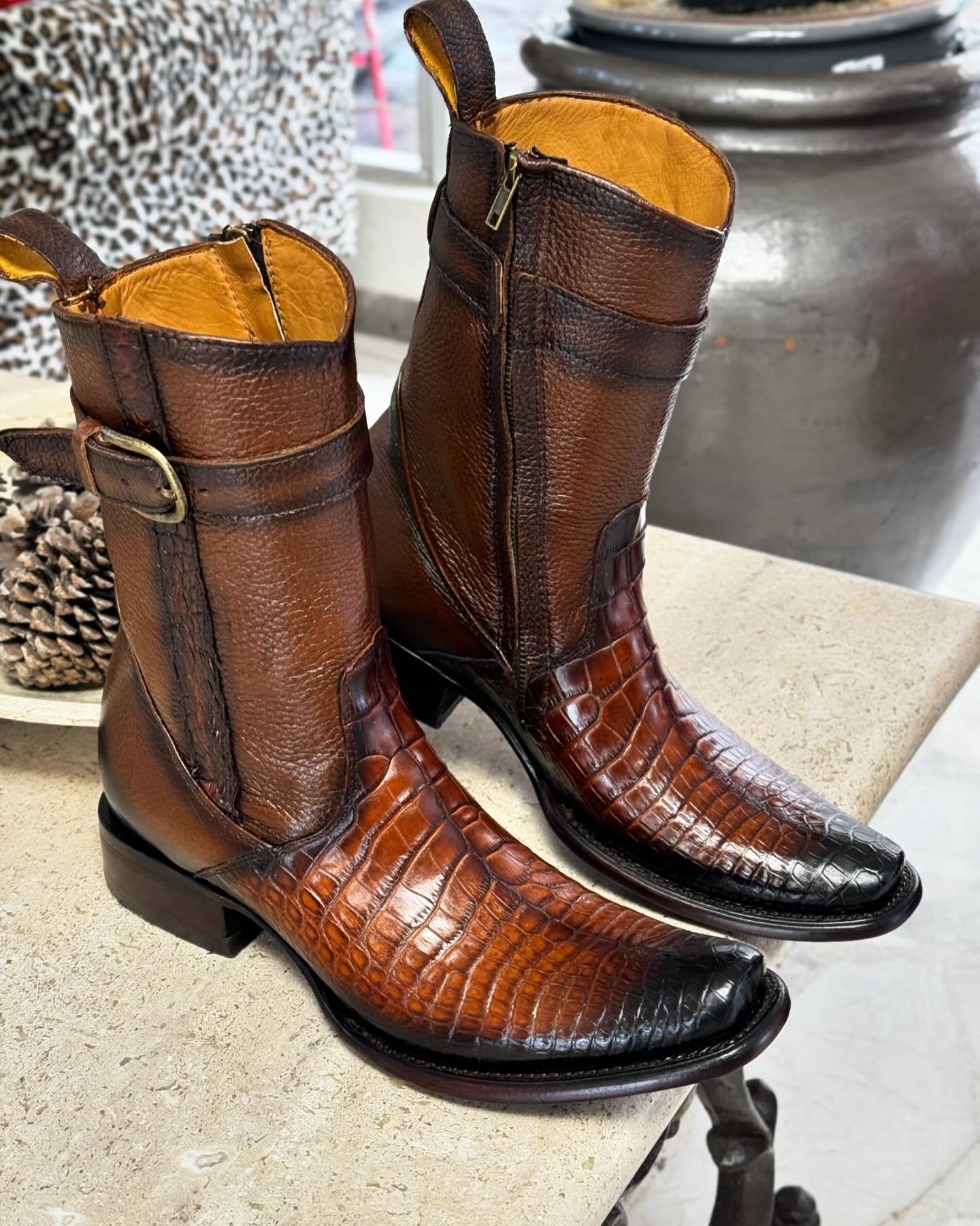 Retro Athletic Python Cowboy Boots