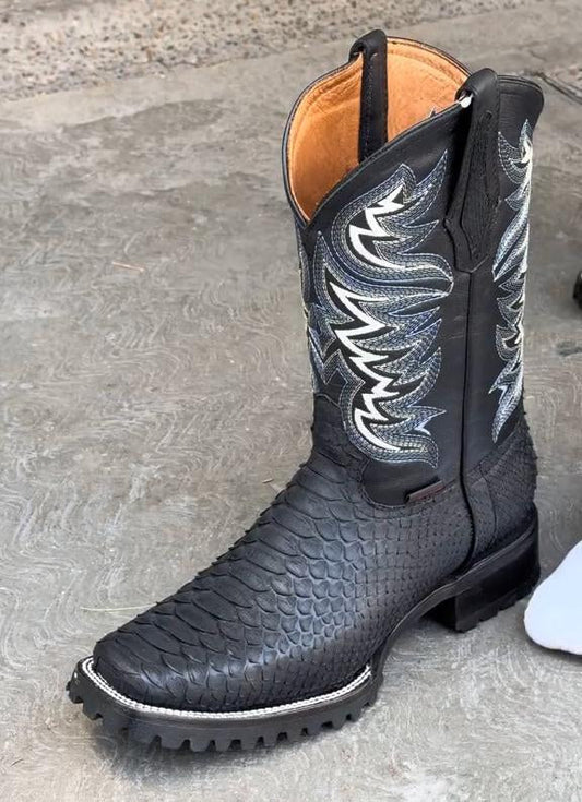 Retro Athletic Python Cowboy Boots