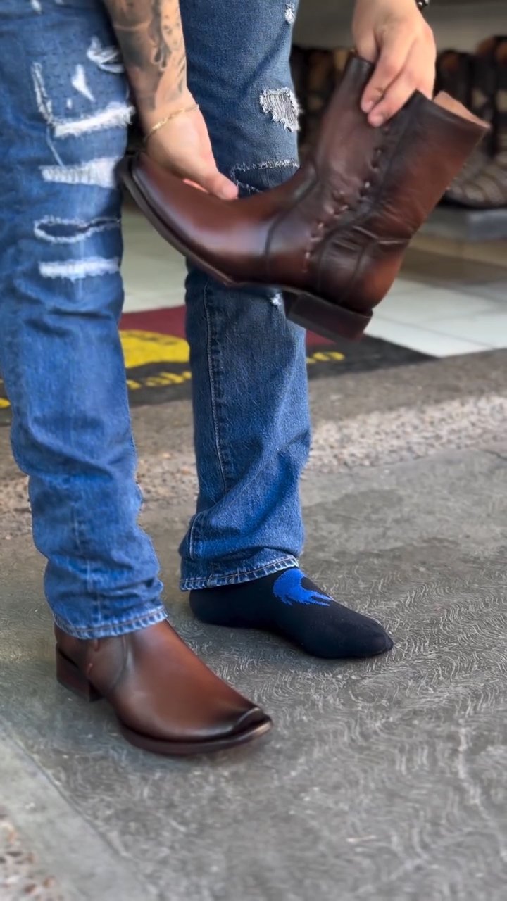 Italian leather handmade cowboy boots