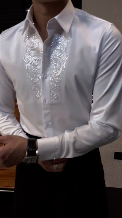 2024 Italian Men’s Rhinestone Shirt