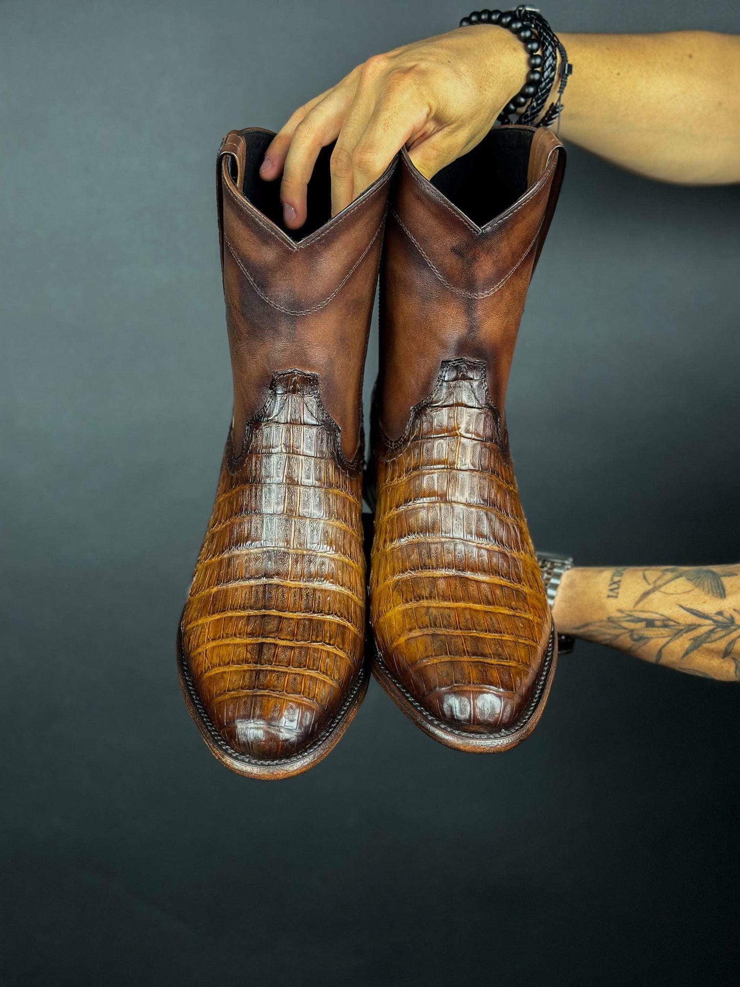 Emma Brown Alligator Boots