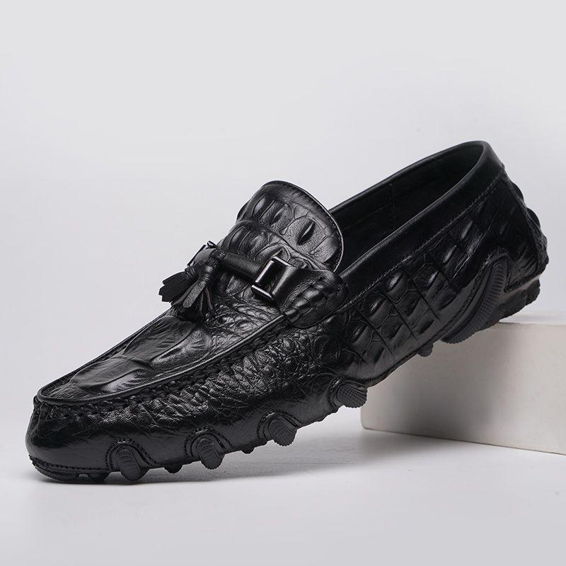 Pure cowhide crocodile pedicel shoes