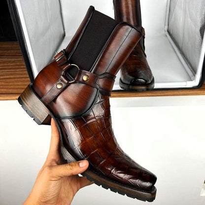 CARLO BROWN COCODRILO BOOTS