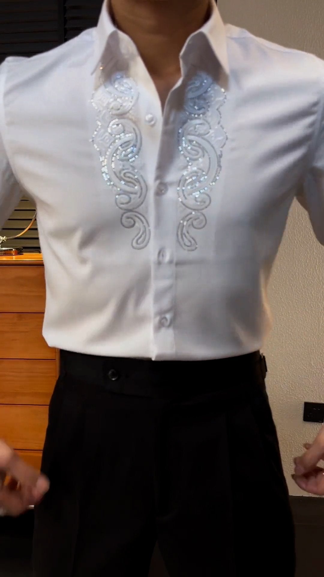 2024 Italian Men’s Rhinestone Shirt