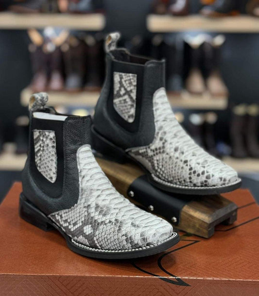 Cowboy Trophy Python Print Ankle Boots