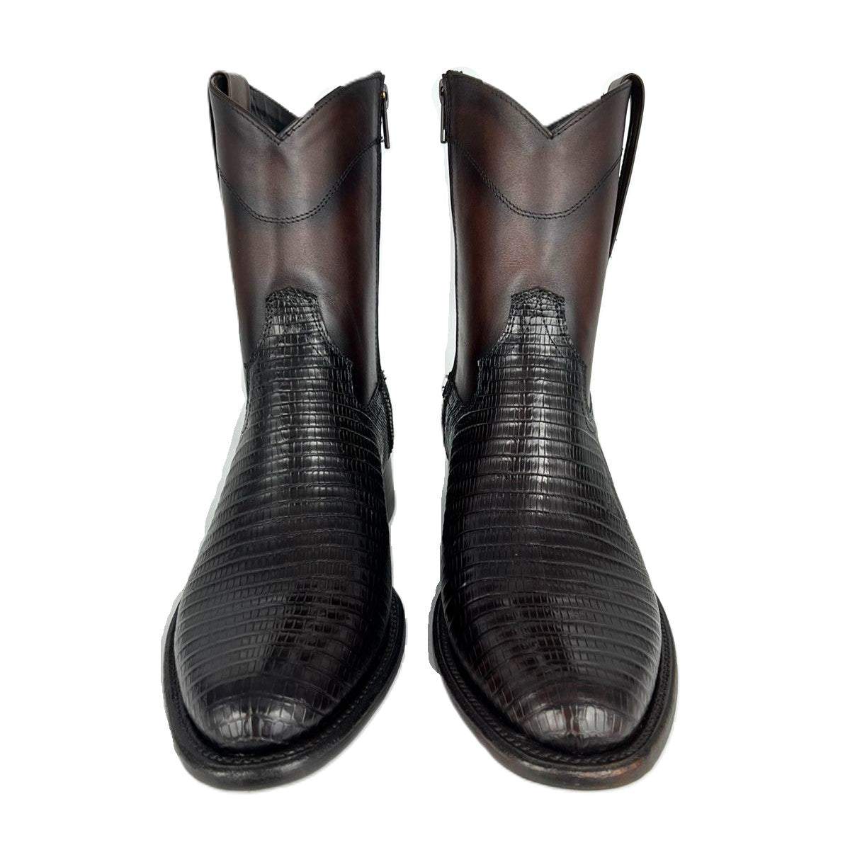 EMMA DARK BROWN LIZARD BOOTS