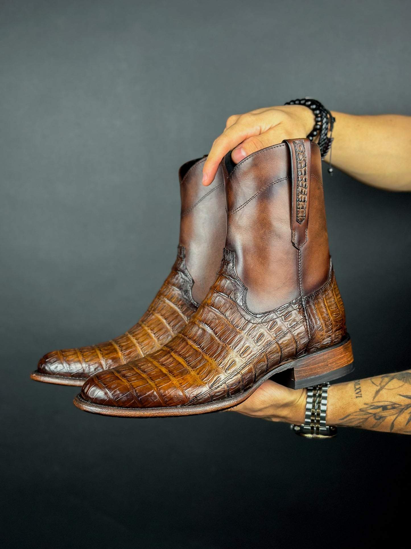 Emma Brown Alligator Boots