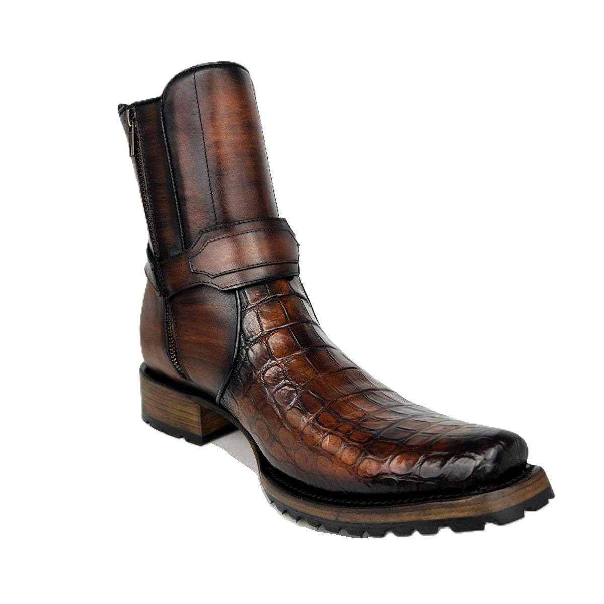 CARLO BROWN COCODRILO BOOTS