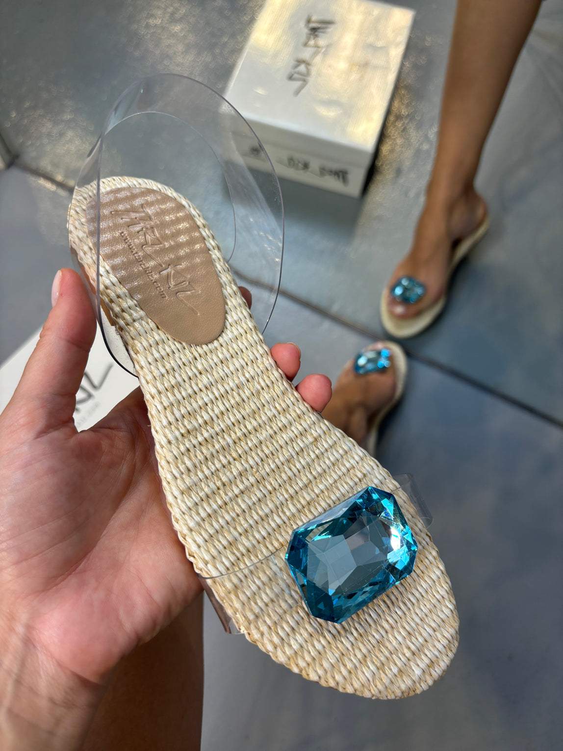 2024 Women's Blue Crystal Sandals