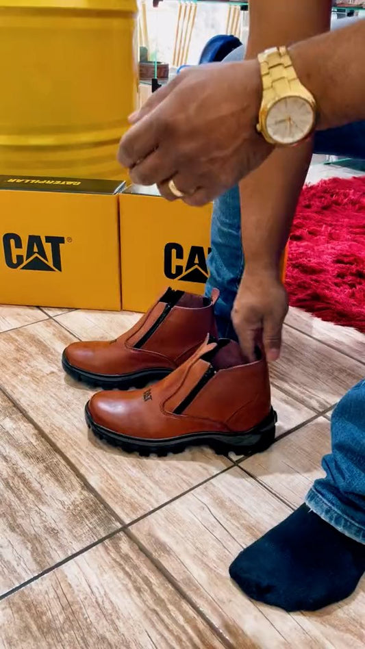 Men's Waterproof Double Zipper Casual Boots - CAT