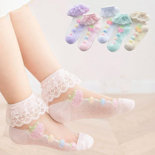 Summer lace breathable lace kids socks