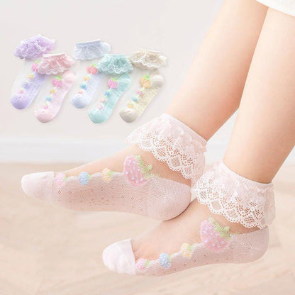 Summer lace breathable lace kids socks