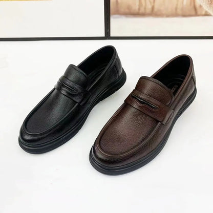 Men's cowhide all-match slip-on loafers