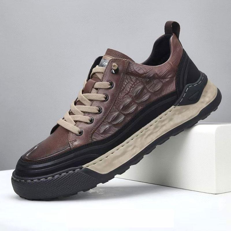 Italian crocodile leather casual shoes