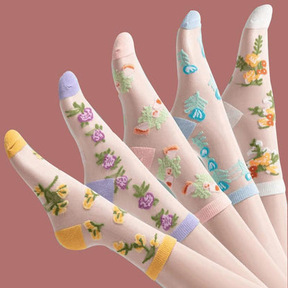 Summer breathable floral stockings