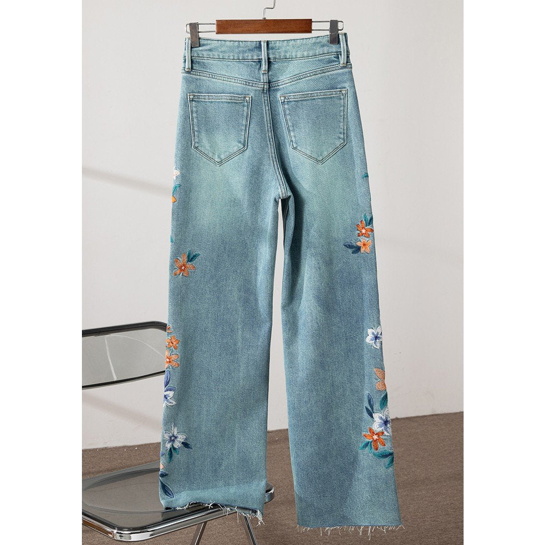 2023 new stretch embroidered jeans