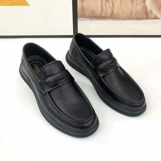 Men's cowhide all-match slip-on loafers