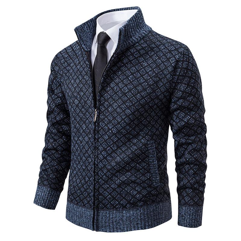 B228 Dapperkick Jacquard Knitted Sweater Jacket