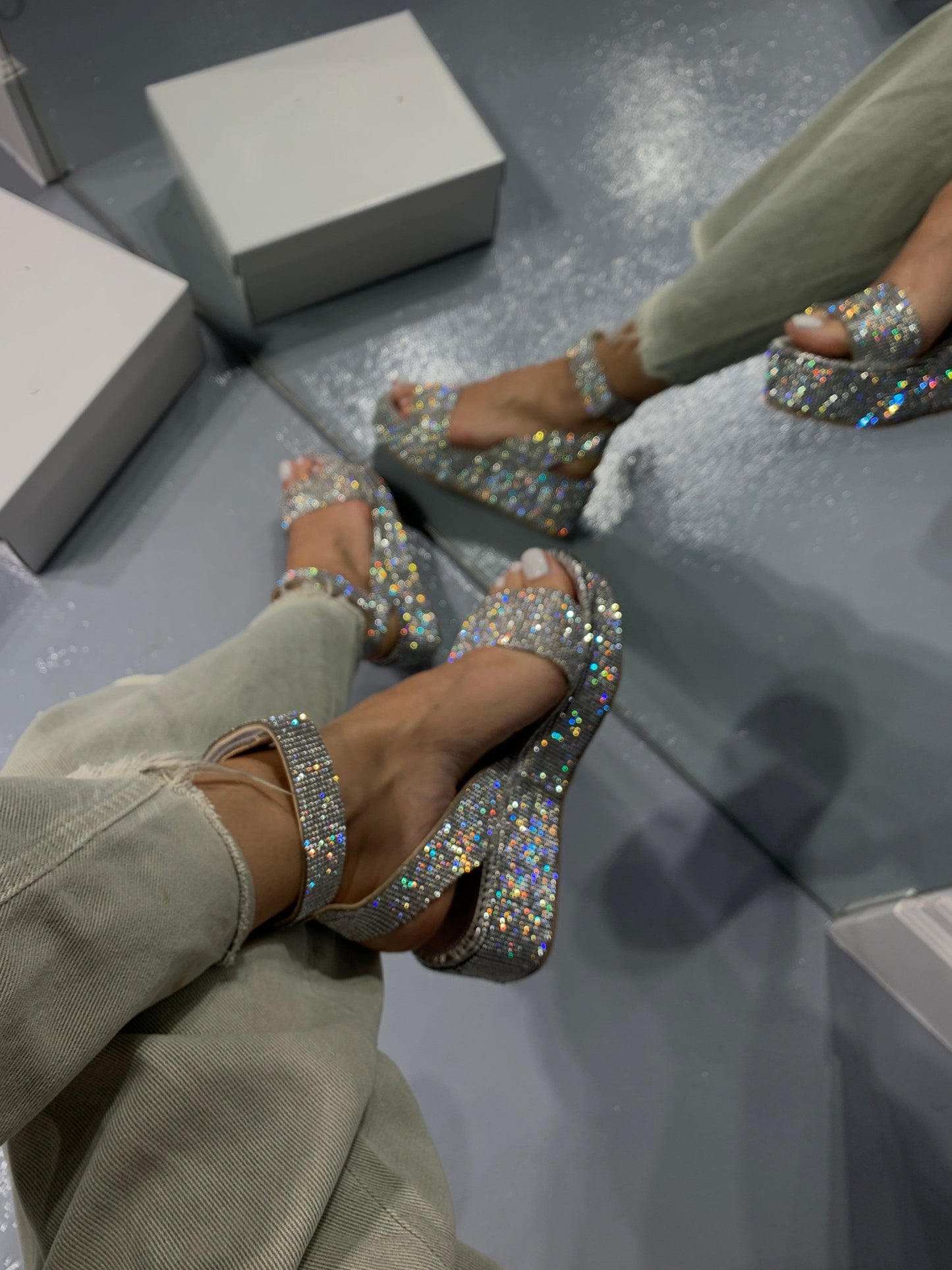 sparkly sandals