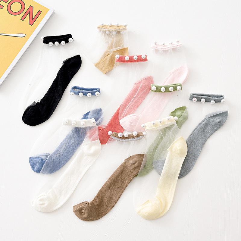 Pearl transparent socks