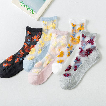 Floral glass socks